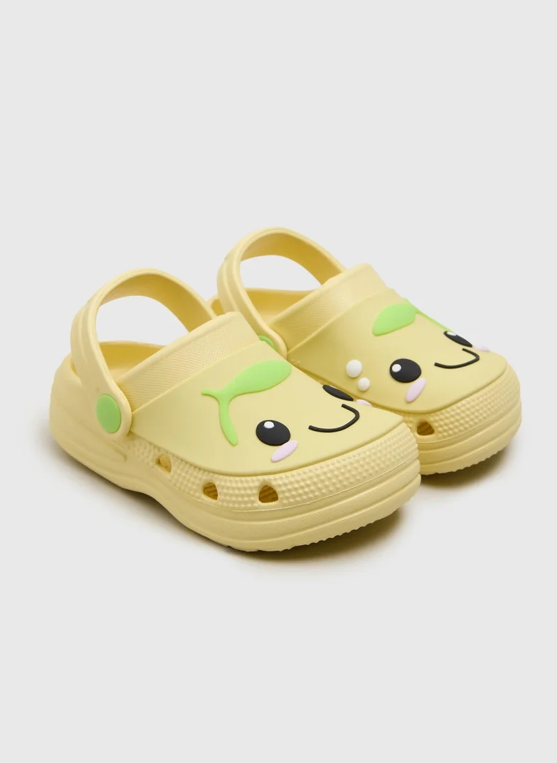 Matalan Kids Yellow Lemon Clogs